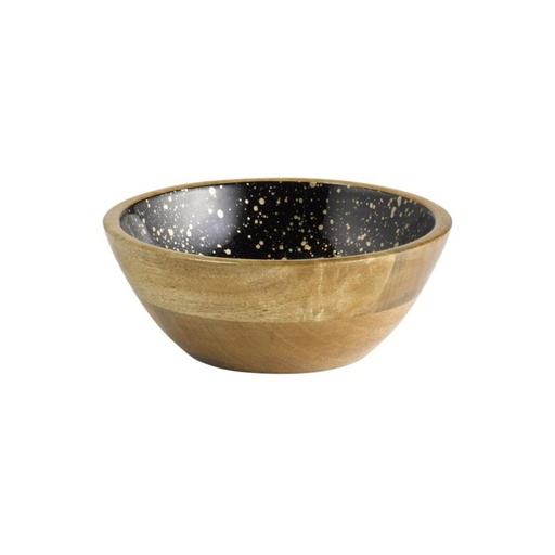 [60252099] APS SALADESCHAAL 20CM-0.8L MANGO/ZWART EPOXYHARS-GOUD