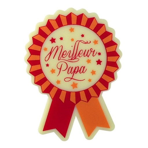 [08056902] 087122 PCB COCARDES CB MEILLEUR PAPA 5,4X4 CM 50PCES ***S/CDE***