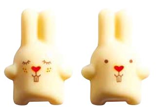 [08056964] PCB Rabbits WC To be rabbit 2 designs 4,2x3 cm 60pces ***s/cd***