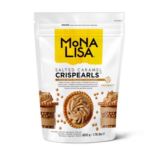 [05100828] MONA LISA CHF-CC-CCRISE0-02B CRISPEARLS CARAMEL GEZOUTEN KARTON VAN 4 ZAKKEN X 0,8KG = ZAK