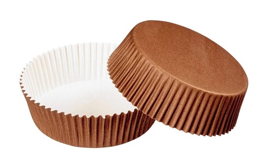 [23401125] OPTIMA ROUND PAPER BAKING MOLDS Ø50X40MM* BROWN *200 PIECES