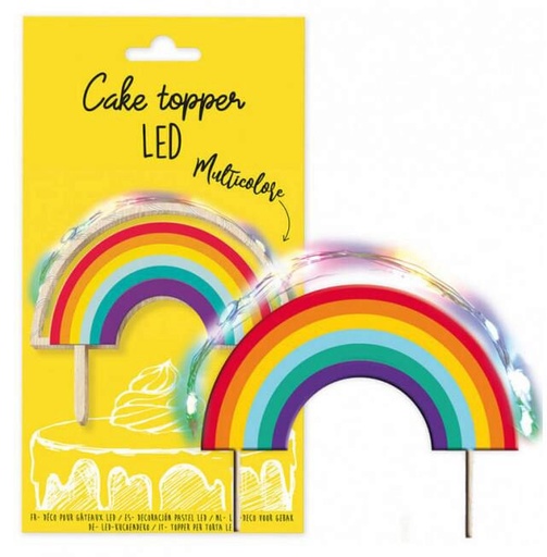 [08055610] SCRAPCOOKING CAKE TOPPER ARC EN CIEL LUMINEUX TAXE RECUPEL INCLUE-