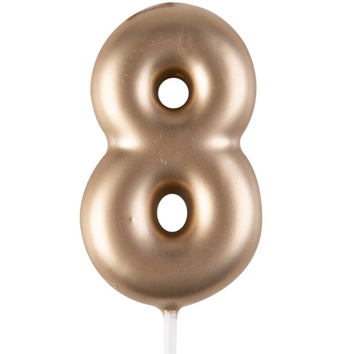 [08063109] 1023848 KAARS GOUD NUMMER "8" 4CM 12 STUKS***S/CD***