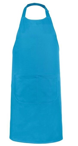 [53141050] TABLIER KARIBAN BAVETTE + POCHE TURQUOISEH90XL71CM POLYESTER/COTON