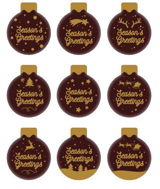 [08054935] 14535 KERSTBOL SEASON'S GREETINGS 2,5CM 300STKS ***OP BESTELLING***
