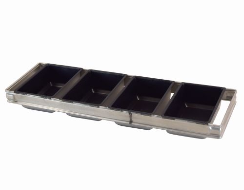 [51201400] MONTAGE VAN 4 BROODDRAAIERS 17X11CM HT 6CM TEFLONED VOOR DRAAI-OVEN INGANG 60CM