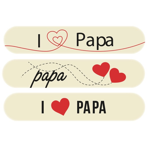 [08053954]  2011036 ECLAIR I LOVE PAPA 15X3CM WITTE CHOCOLADE 35 STUKS