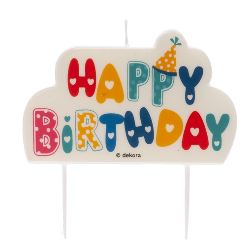 [08041903] BOUGIE HAPPY BIRTHDAY COLLERE 10X6CM