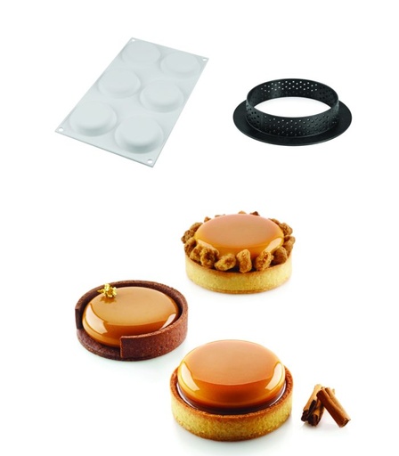 [51657384] ROND SILIKOMART TAART RING KIT DIAM 80MM H20MM 6 SCHIJVEN+1X6 STEMPEL VORM=KIT