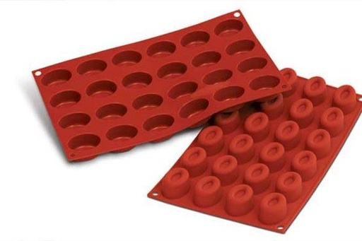 [70408240] SILIKOMART VORM ANTI-AANBAKPLAAT SF083 1/3-50°24 KLEINE OVALEN SAVARINS 41X29X20MM 16ML