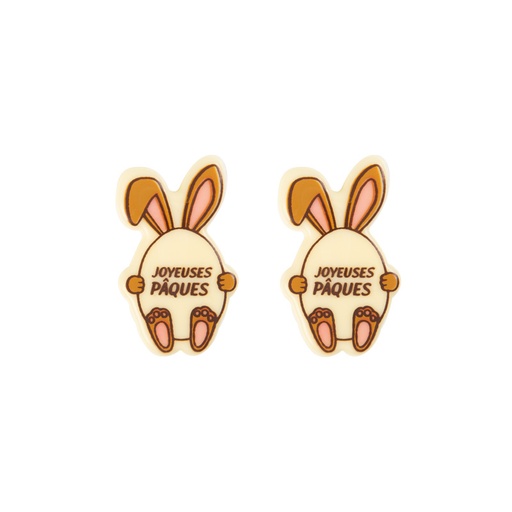 [08054585] 2069154 PLAQUETTE ŒUF LAPIN JOYEUSES PÂQUES 45X30MM 125PCES