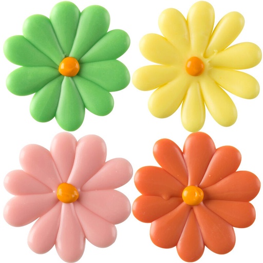 [08063264] 1061053 ASSORTMENT OF LARGE CHOCOLATE DAISIES 3CM 140 PCES ***ON ORDER***