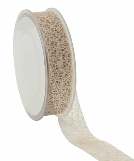 [70410129] RUBAN TREILLIS CREME  25MM  20M