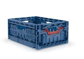 [50611144] PLOOIBAK EURONORM 40X30X17CM BLAUW GEPERFOREERDVOLUME 16L