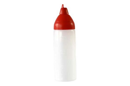 [60251021] ARAVEN 35CL POURING BOTTLE WITH RED ANTI-DRIP SPOUT
