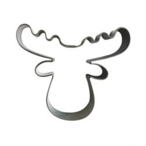 [70407486] INOX RENDIERKOP KOEKJESUITSTEEKSET 70X70MM