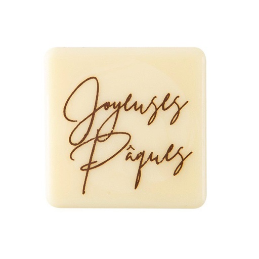 [08074331] 2069455 PLAQUETTES PÂQUES 175PC  CARRE 3 CM CHOC BLANC