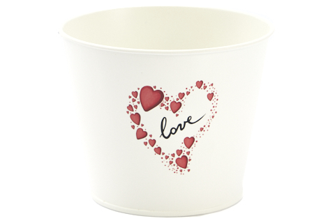 [62230157] *FDS*POT EN ZINC LOVE DANS UN COEUR Ø11,5CM H9CM