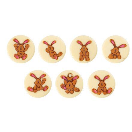 [08033907] 2069085 PLAQUETTE LAPIN DIAM 3CM 175PCE  ***S/CD***