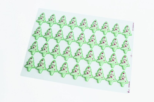 [08057341] 065187 PCB BLISTERS SAPINS DE NOËL AVEC PIQUE SOIT 72 EMPREINTES 5,7X3,9 CM 2PCES ***S/CD***