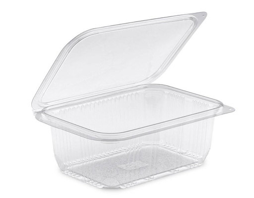 [60700607]  OPTIPACK TRANSPARENT TRAY 500ML 12.5X11.3X7.3CM WITH HINGED LID X500D 600PCS