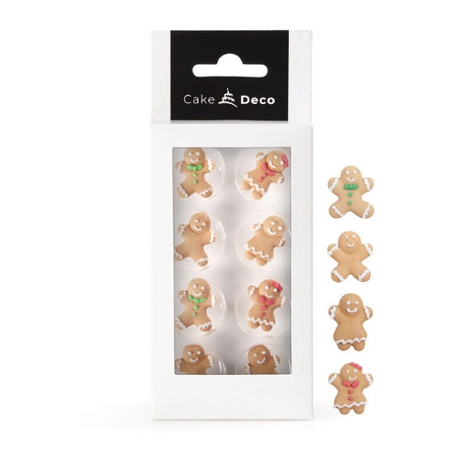 [08054176] 39405 CAKEDECO 2D  DÉCORS GINGERBREAD SUCRE 12 PIECES ***S/CD***
