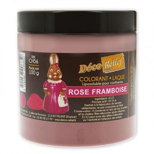 [70409311] CHOCOLADE KLEURSTOF POEDERLAK ROZE FRAMBOOS 100GR CH 56
