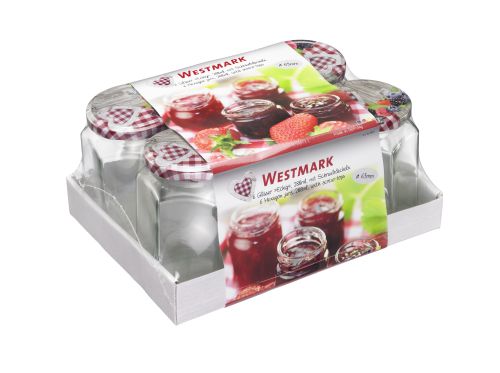 [56000580] SET VAN 6 JAM POTJES 288ML IN GLAS 63MM WESTMARK=SET