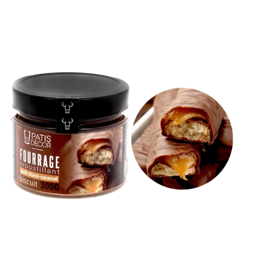 [08075346] PATISDECOR CRISPY CHOCOLATE CARAMEL BISCUIT FILLING 300GR