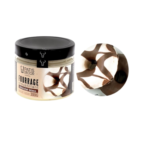 [08075341] PATISDECOR KROKANTE WITTE CHOCOLADEVULLING CACAOKOEKJE 300GR