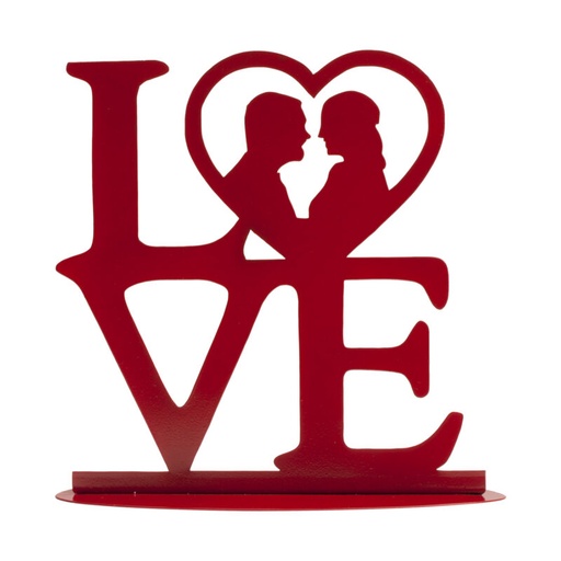 [08041074] CAKE TOPPERS LOVE ROUGE 19X19CM