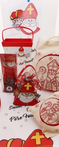 [62230131] BANNIERE "SAINT NICOLAS ET PERE SUIE" "SALUTATIONS25XHT245CM