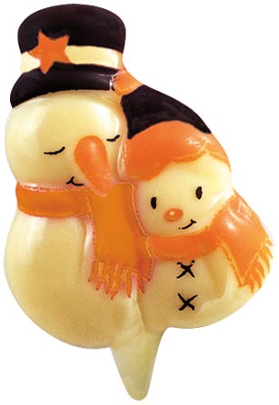 [08056750] 060511 PCB MINI BONHOMMES DE NEIGE CB AVEC PIQUE 3,3X2,5 CM 144PCES ***S/CD***