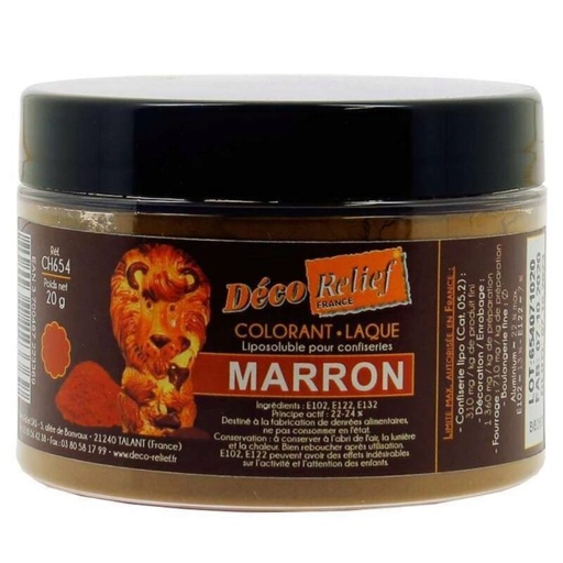 [70406956] POEDER KLEURSTOF BRUIN VOOR CHOCOLADE 20GR=POT