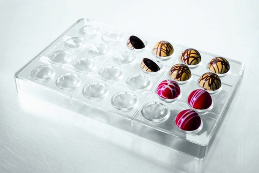 [54402127] MOULE PRALINES POLYCARB DEMI SPHERE DIAM 2CM