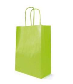 [41603097] GROENE KRAFT PAPIEREN TAS 35X14 HT 44CM 50 STUKS