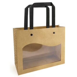 [61704042] KRAFT BAG + WINDOW "DELICATESSEN" 26X11X21.5CM PACK OF 10PC FOST+ INCLUDED