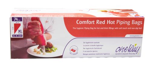 [50104702] POCHES JETABLES ROUGES XL 59 X 28CM HOT CONFORT  74 PCES