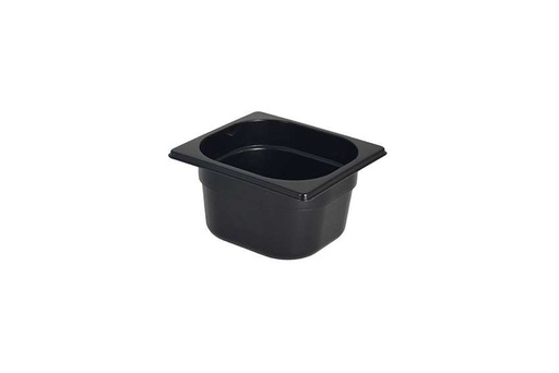 [55006726] GN 1/6 ZWARTE POLYPROPYLEEN BEKER 1,6L H10CM HACCP -40+80° GASTROPLUS