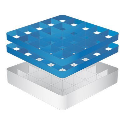 [57660364] CATERRACKS LOCKER 25 COMP + 2 RAISERS 50X50XH18CM