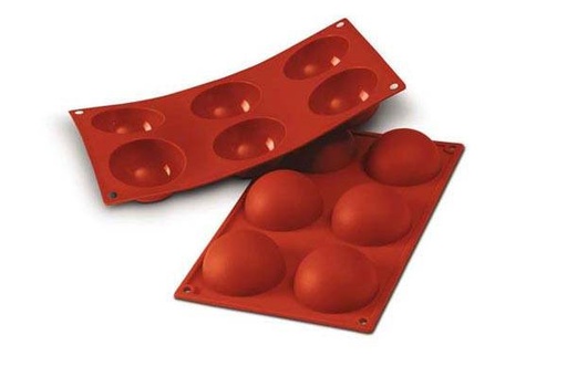 [57663810] SILIKOMART SF003 MOULE 6 DEMI-SPHERES Ø60 H 30MM  60ML ANTI-ADHESIF GN1/3 -50° À 250°