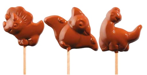 [08057859] 074166 PCB BLISTERS SUCETTES LES DINOS ET BÂTONS PR 45 EMPREINTES 5 DESIGNS 9PCES ***S/CD***