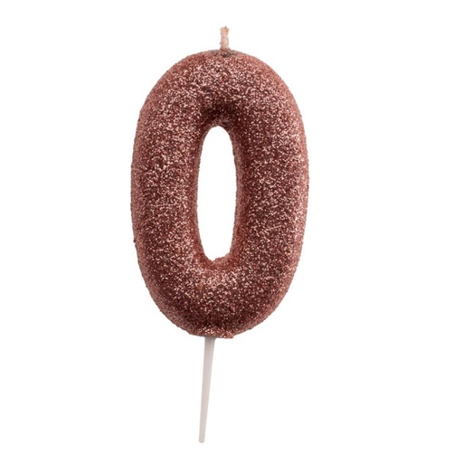 [08041520] ROSE GOLD NUMBER CANDLE N°0 7CM