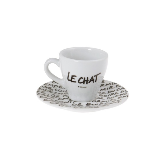 [60230918] LE CHAT ESPRESSO CUP AND SAUCER.GELUCK