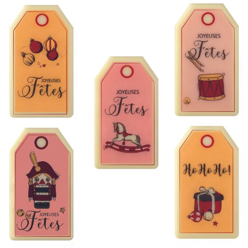 [08056379] 087114 PCB-ETIKETTEN CB VINTAGE 6X3,4 CM 5 ONTWERPEN 80 STUKS ***S/CDE***