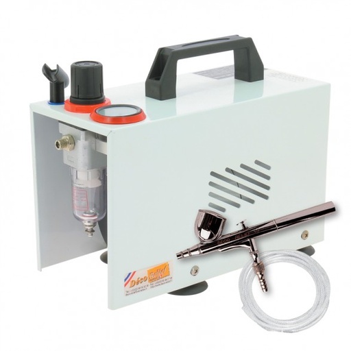 [54300585] AEROGRAFAPPARAAT KIT+SERIE A55 AEROKOMPRESSEUR+BUIS ***S/CD***