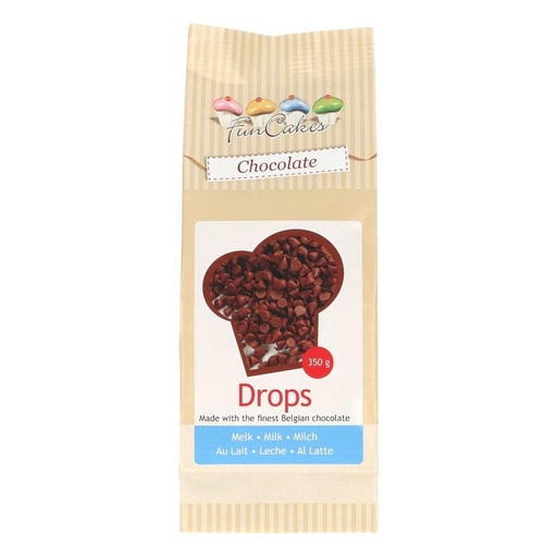 [08053384] FUNCAKES CHOCOLADE DROPS MELK 350G =ZAKJE