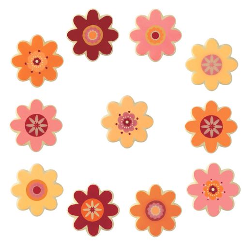 [08056636] 087134 PCB FLOWERS CB HIPPY 11 DESIGNS 2.5X2.5CM 234PCES ***S/CDE***