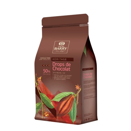 [05100798] BARRY CHD-DR-75Y5-E1-U68 CHOCOLADEDRUPPELS  KARTON VAN 6 ZAKKEN X 1KG = ZAK