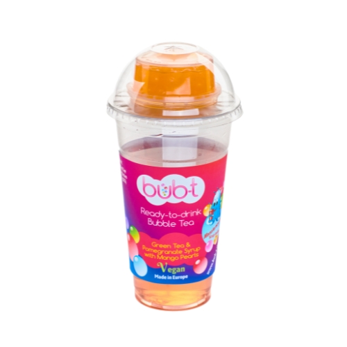 [25101602] BUB-T GROENE THEE OP SMAAK GEBRACHT MET GRANAATAPPEL EN MANGOPARELS 460ML
